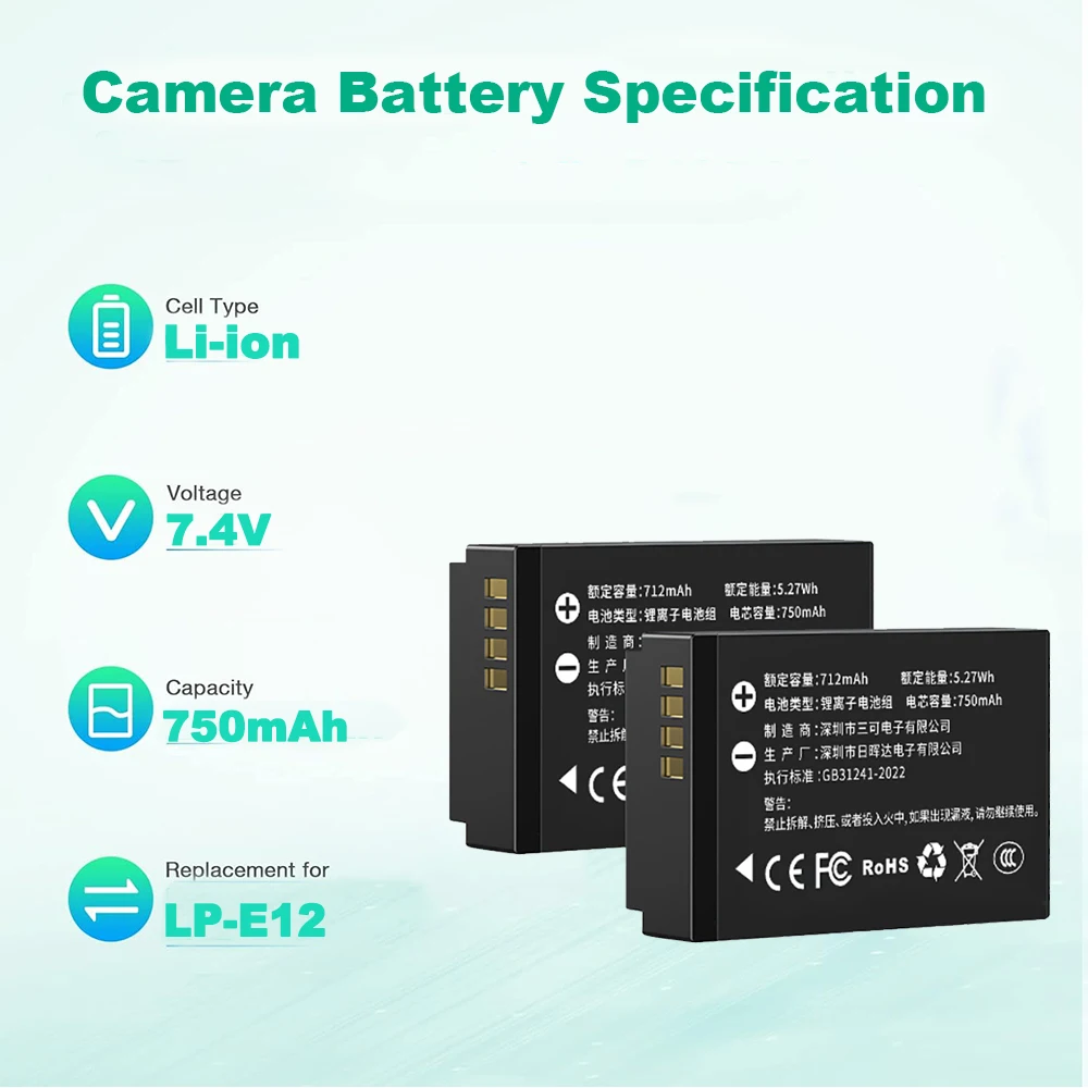 Nuova Batteria LP-E12 per Foto - Canon Camera Eos M50 Mark Ii recensione e prezzo