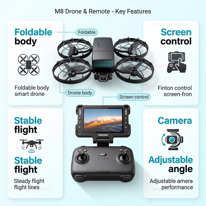Nuovi Droni M8 GPS 8K Professi - Drone Kit With Camera recensione e prezzo